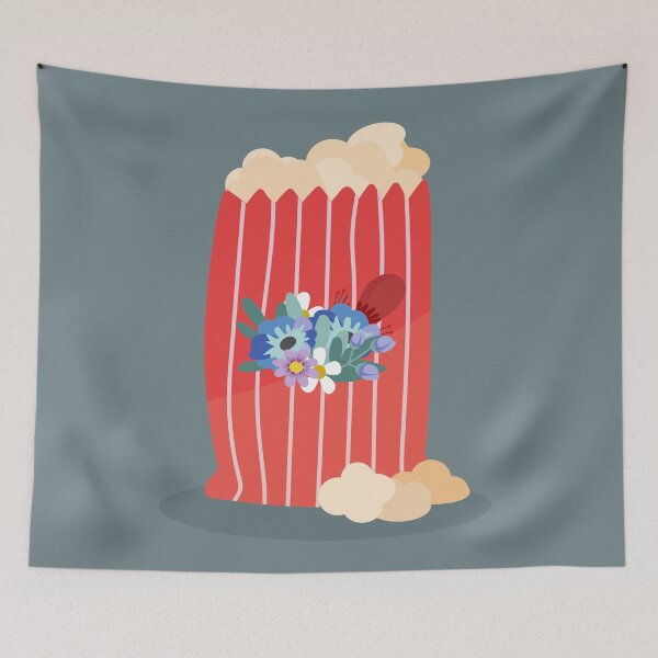Item preview, Flat Design Illustration with Popcorn and Flowers designed and sold by AlginaPugachova.