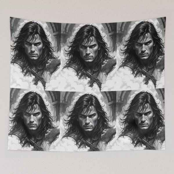 Item preview, Dark Conan Epic Battles Fantasy Black White Ink designed and sold by ART ATTACK ZONE.