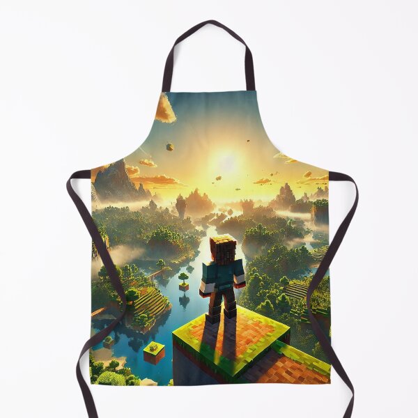 Item preview, Voxel Sunrise Explorer Scene – Pixel Adventure Landscape with Floating Blocks designed and sold by pixelpopplanet.