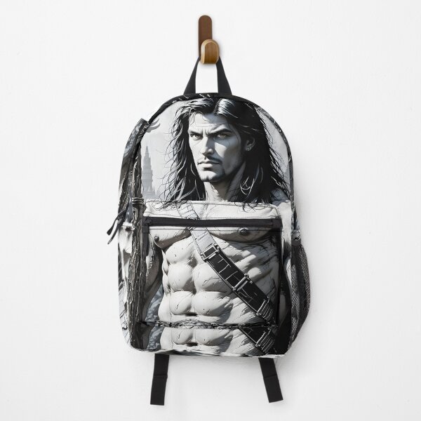 Item preview, Conan Warrior Design Battles Fantasy Black White Ink designed and sold by ART ATTACK ZONE.
