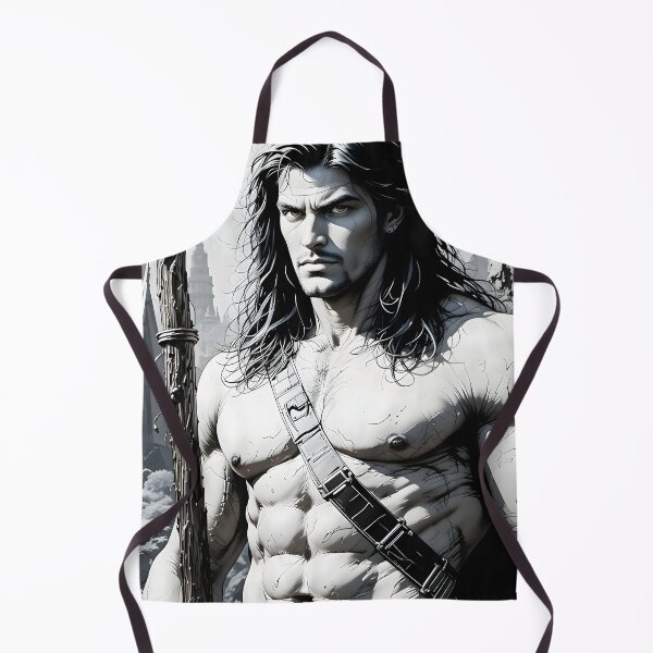 Item preview, Conan Warrior Design Battles Fantasy Black White Ink designed and sold by ART ATTACK ZONE.