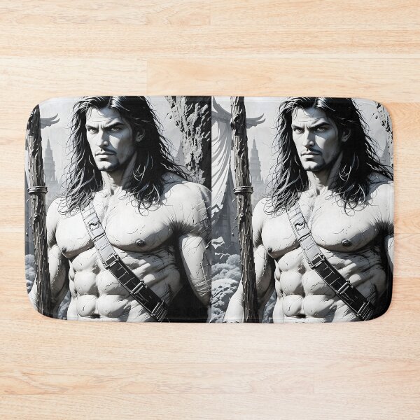 Item preview, Conan Warrior Design Battles Fantasy Black White Ink designed and sold by ART ATTACK ZONE.