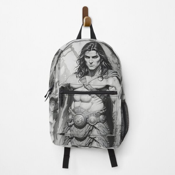 Item preview, Conan Warrior Ghost Battles Fantasy Black White Ink designed and sold by ART ATTACK ZONE.
