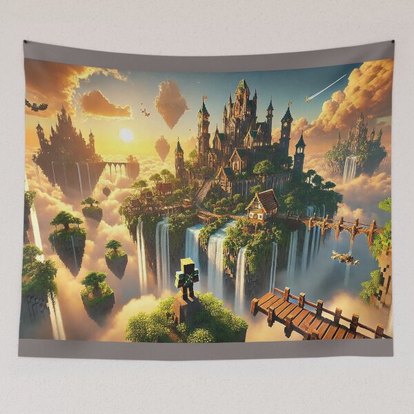 Item preview, Voxel Floating Kingdom Scene – Epic Sky Castle Adventure Pixel Fantasy Art designed and sold by pixelpopplanet.