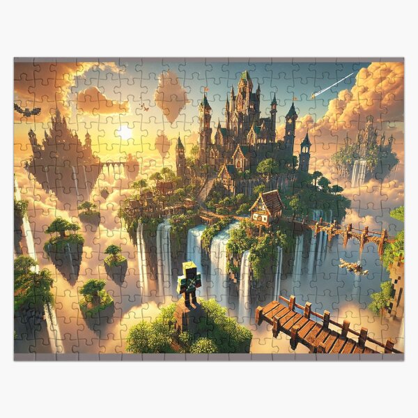 Item preview, Voxel Floating Kingdom Scene – Epic Sky Castle Adventure Pixel Fantasy Art designed and sold by pixelpopplanet.