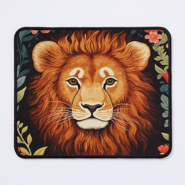Item preview, William Morris Lion Floral Botanical designed and sold by MidCenturyStore.