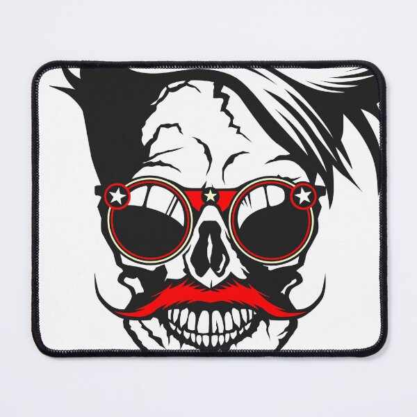 Item preview, skull hipster mustache mustache round glasses designed and sold by Achille3777.