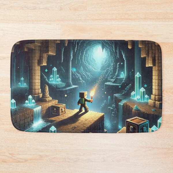 Item preview, Voxel Crystal Cave Explorer Scene – Pixel Art Dungeon Adventure Design designed and sold by pixelpopplanet.