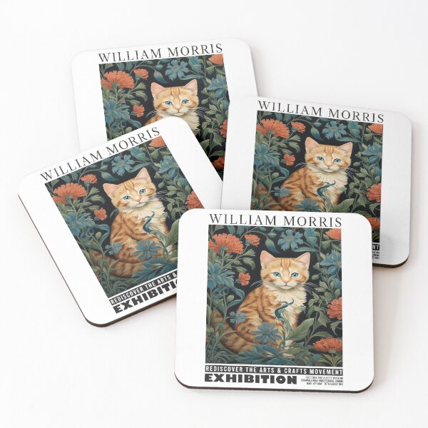 Item preview, William Morris Cat Floral Botanical designed and sold by MidCenturyStore.