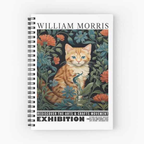 Item preview, William Morris Cat Floral Botanical designed and sold by MidCenturyStore.