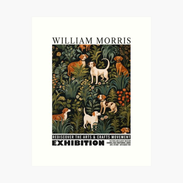 Vista previa del artículo con la obra «Perros de William Morris Floral Botánico», diseñado y vendido por MidCenturyStore.