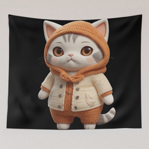 Item preview, Cute Chubby Cat in an Adorable Outfit – Cozy & Stylish Look designed and sold by Life is cat.