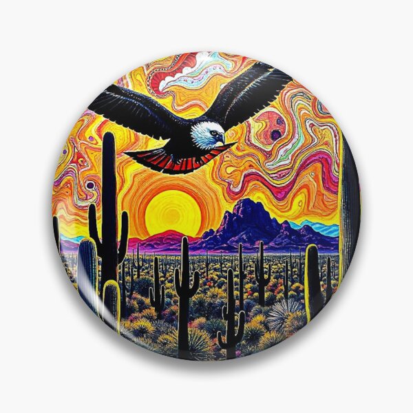 Item preview, Eagle over cactus desert designed and sold by George Hutton Hunter.