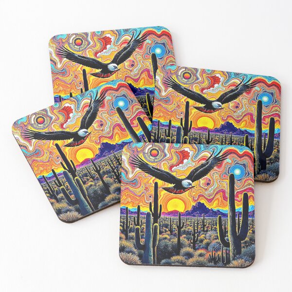 Item preview, Eagle over cactus desert designed and sold by George Hutton Hunter.