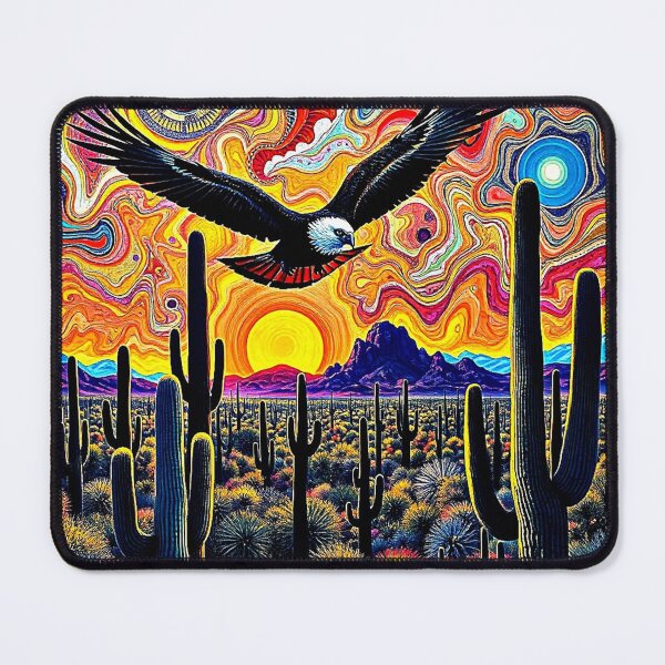 Item preview, Eagle over cactus desert designed and sold by George Hutton Hunter.