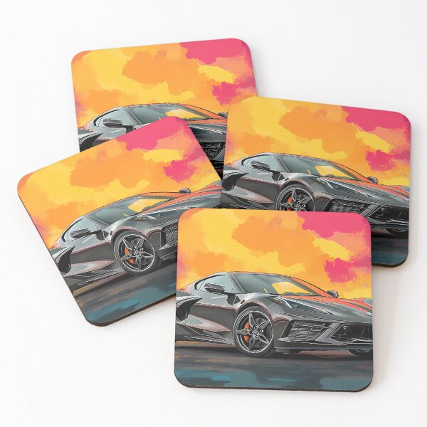 Item preview, Gunmetal Grey Corvette Stingray C8 – Pop Art Edition designed and sold by AutoPopStudio.