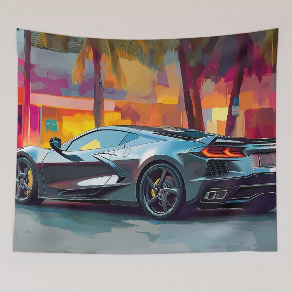 Item preview, Gunmetal Grey Corvette Stingray C8 – Pop Art Edition II designed and sold by AutoPopStudio.