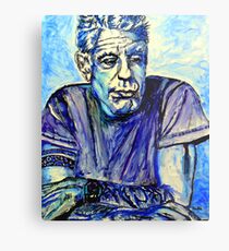 Anthony Bourdain Blue Metal Print