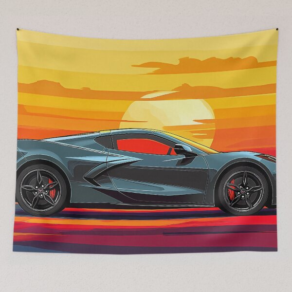 Item preview, Gunmetal Grey Corvette Stingray C8 – Pop Art Edition III designed and sold by AutoPopStudio.