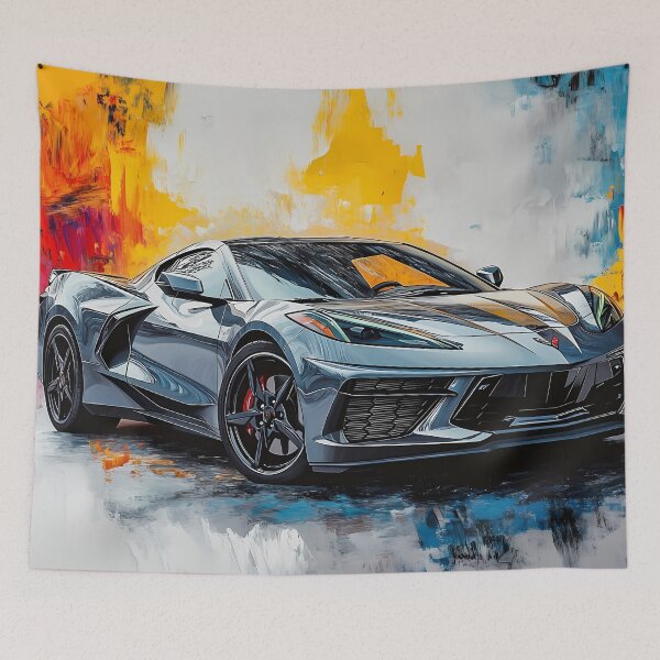 Item preview, Gunmetal Grey Corvette Stingray C8 – Pop Art Edition IV designed and sold by AutoPopStudio.