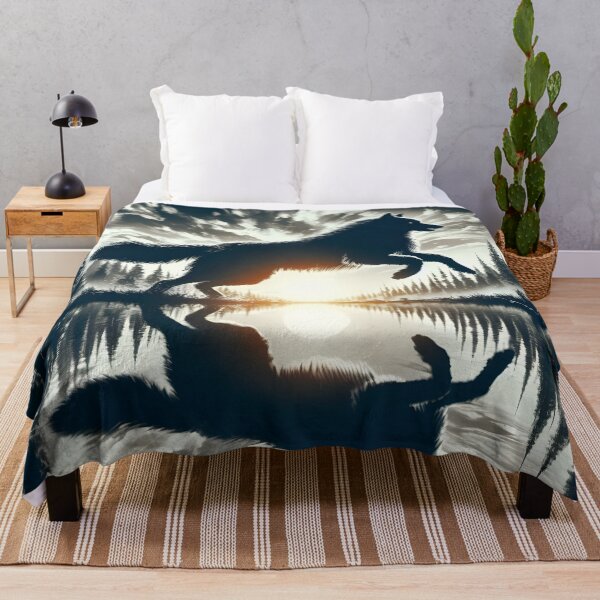 Item preview, Wolf Reflection and Sunset, Ai Generated Art designed and sold by ACC .