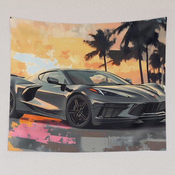 Item preview, Gunmetal Grey Corvette Stingray C8 – Pop Art Edition V designed and sold by AutoPopStudio.
