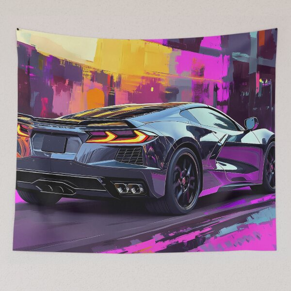 Item preview, Gunmetal Grey Corvette Stingray C8 – Pop Art Edition VI designed and sold by AutoPopStudio.