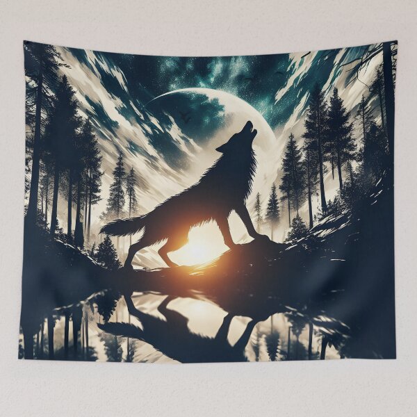 Item preview, Wolf Reflection and Sunset, Ai Generated Art  designed and sold by ACC .