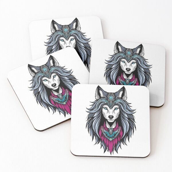 Item preview, Mystic Wolf Girl – Fierce Fantasy T-Shirt Design designed and sold by pefect-designs.