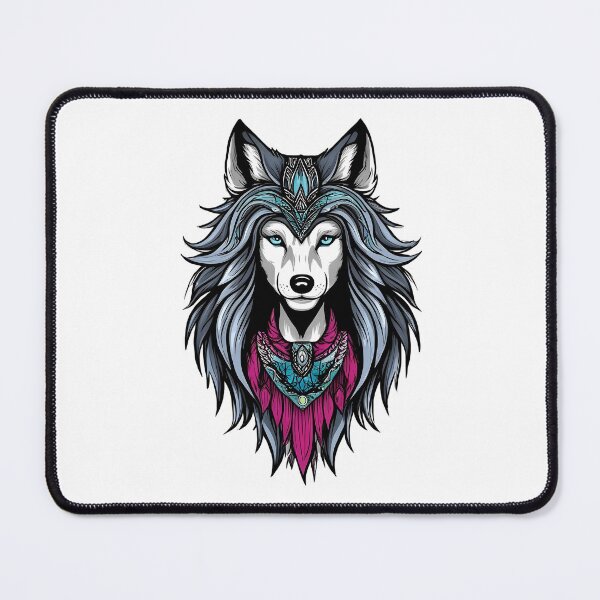 Item preview, Mystic Wolf Girl – Fierce Fantasy T-Shirt Design designed and sold by pefect-designs.