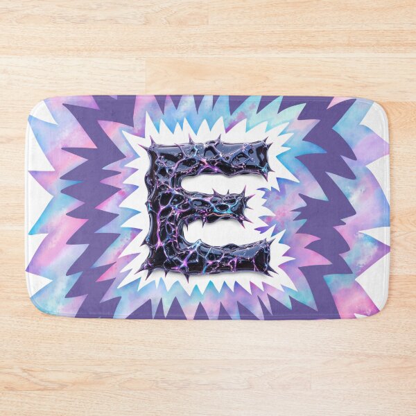 Item preview, E – Otherworldly Letter in Dark Chrome with Thorns and Iridescent Streaks designed and sold by testvvave.