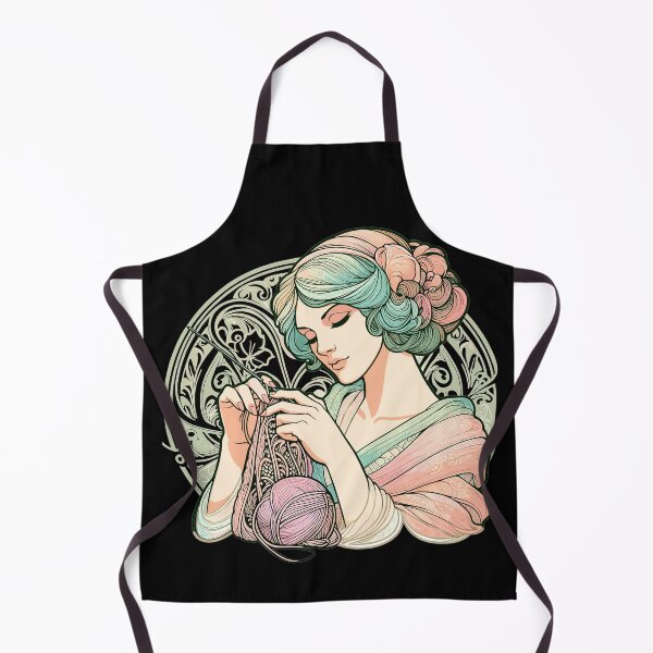 Item preview, Knitting Woman Art Nouveau Gift designed and sold by Pineapple-Tree.
