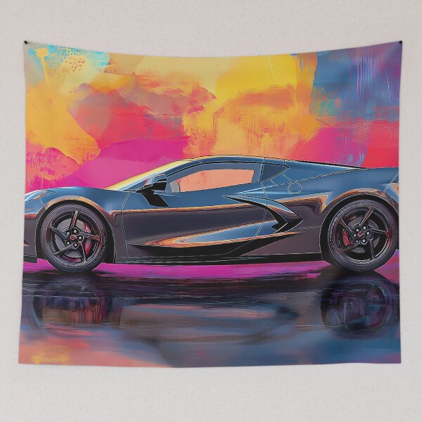 Item preview, Gunmetal Grey Corvette Stingray C8 – Pop Art Edition VIII designed and sold by AutoPopStudio.
