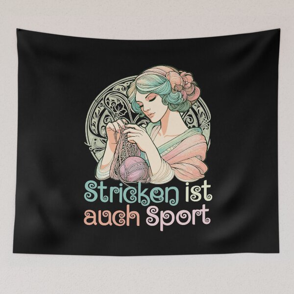 Item preview, Knitting is also sport woman Art Nouveau gift designed and sold by Pineapple-Tree.