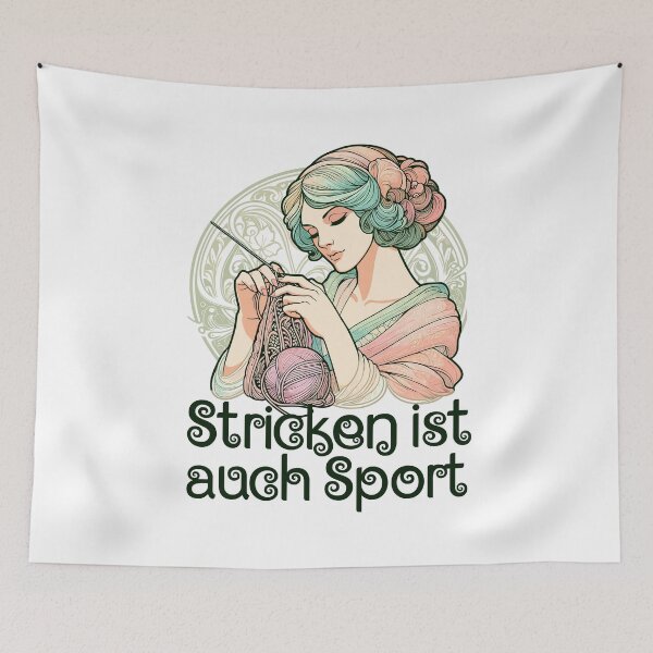 Item preview, Knitting is also sport woman Art Nouveau gift designed and sold by Pineapple-Tree.