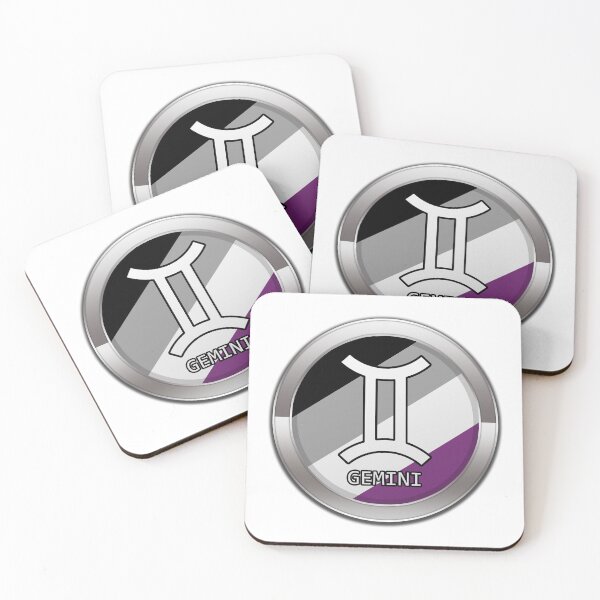 Artikelvorschau, Zwillinge Sternzeichen Symbol in den Farben der asexuellen Pride Flag Horoskop entworfen und verkauft von LiveLoudGraphic.