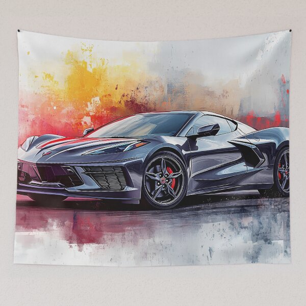 Item preview, Grey Chevrolet Corvette Stingray C8 – Pop Art Edition III designed and sold by AutoPopStudio.