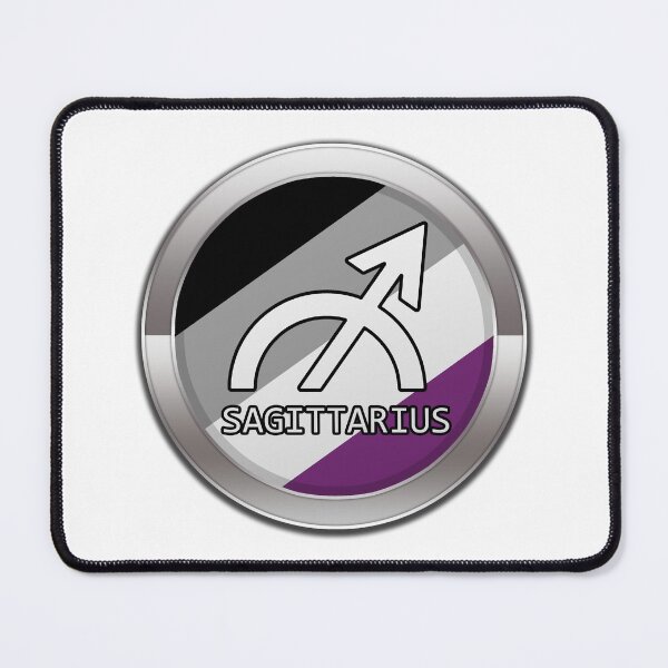 Item preview, Sagittarius Zodiac Symbol in Asexual Pride Flag Colors Horoscope designed and sold by LiveLoudGraphic.