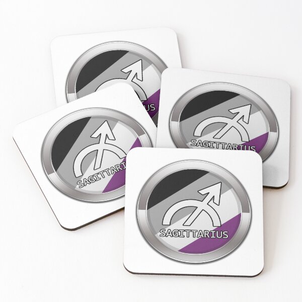 Item preview, Sagittarius Zodiac Symbol in Asexual Pride Flag Colors Horoscope designed and sold by LiveLoudGraphic.