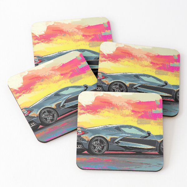 Item preview, Grey Chevrolet Corvette Stingray C8 – Pop Art Edition IV designed and sold by AutoPopStudio.