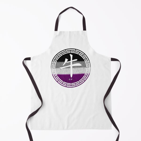 Item preview, Chinese Zodiac Ox Symbol in Asexual Pride Flag Colors Horoscope designed and sold by LiveLoudGraphic.