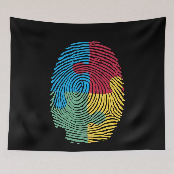 Item preview, Autism Spectrum Disorder Awareness Fingerprint designed and sold by smartrocket.