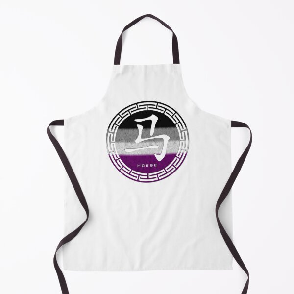 Item preview, Chinese Zodiac Horse Symbol in Asexual Pride Flag Colors Horoscope designed and sold by LiveLoudGraphic.