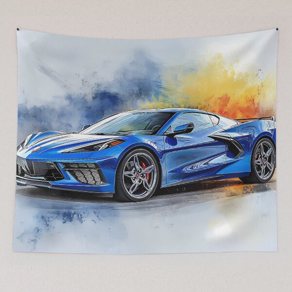 Item preview, Midnight Blue Corvette Stingray C8 – Pop Art Edition III designed and sold by AutoPopStudio.
