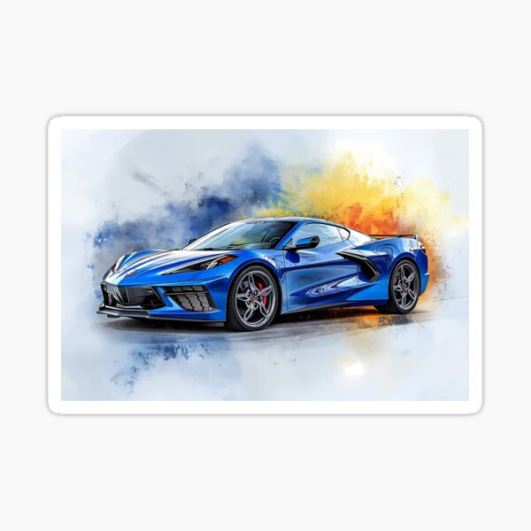 Item preview, Midnight Blue Corvette Stingray C8 – Pop Art Edition III designed and sold by AutoPopStudio.