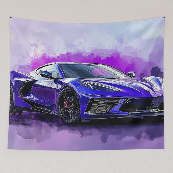 Item preview, Midnight Blue Corvette Stingray C8 – Pop Art Edition IV designed and sold by AutoPopStudio.