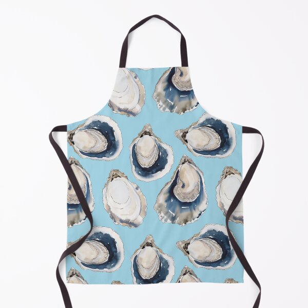 Item preview, Coastal theme Oyster Shell Pattern with Light Blue Background designed and sold by GnosisCollage.