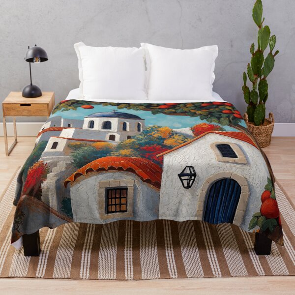 Item preview, Greek Christian church surrounded by trees with red fruits designed and sold by Sacrora.