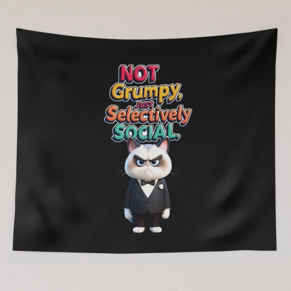 Item preview, Funny cat with selective sociality designed and sold by ArtCreator2023.