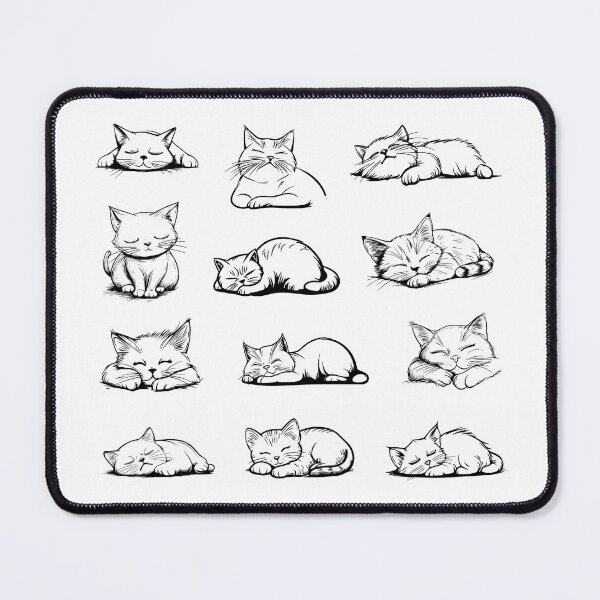 Item preview, Twelve Cute Sleeping Cats Hand Drawing, Sleeping kittens sticker pack designed and sold by KlaraMacinka.